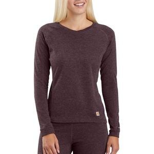 image:imageCarhartt Womens WBL132 Womens Base Force Heavyweight PolylWool CrewDeep Wine Heather