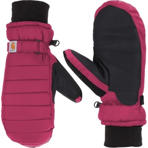 image:imageCarhartt Womens Waterproof Insulated Quilted Knit Cuff MittenCrabapple