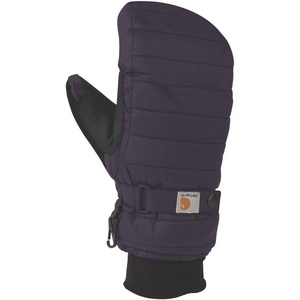 image:imageCarhartt Womens Waterproof Insulated Quilted Knit Cuff MittenDark Purple and Black