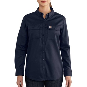image:imageCarhartt Womens Womens FlameResistant Rugged Flex Twill ShirtDark Navy