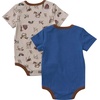 image:imageCarhartt Baby Boys ShortSleeve Pocket BodysuitBeige and Blue Farm Animals