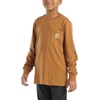 image:imageCarhartt Boys LongSleeve Logo Sleeve Pocket TShirt  Cotton Jersey  Midweight Cotton Is Soft Against The Skin But  Everyday WearBrown Tan