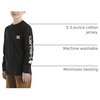 image:imageCarhartt Boys LongSleeve Logo Sleeve Pocket TShirt  Cotton Jersey  Midweight Cotton Is Soft Against The Skin But  Everyday WearCaviar Dark Black