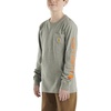 image:imageCarhartt Boys LongSleeve Logo Sleeve Pocket TShirt  Cotton Jersey  Midweight Cotton Is Soft Against The Skin But  Everyday WearCharcoal Grey Heather