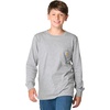 image:imageCarhartt Boys LongSleeve Logo Sleeve Pocket TShirt  Cotton Jersey  Midweight Cotton Is Soft Against The Skin But  Everyday WearCharcoal Grey Heather