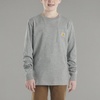 image:imageCarhartt Boys LongSleeve Logo Sleeve Pocket TShirt  Cotton Jersey  Midweight Cotton Is Soft Against The Skin But  Everyday WearCharcoal Grey Heather