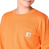 image:imageCarhartt Boys LongSleeve Logo Sleeve Pocket TShirt  Cotton Jersey  Midweight Cotton Is Soft Against The Skin But  Everyday WearExotic Orange