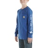 image:imageCarhartt Boys LongSleeve Logo Sleeve Pocket TShirt  Cotton Jersey  Midweight Cotton Is Soft Against The Skin But  Everyday WearGalaxy Blue