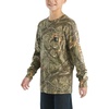 image:imageCarhartt Boys LongSleeve Logo Sleeve Pocket TShirt  Cotton Jersey  Midweight Cotton Is Soft Against The Skin But  Everyday WearMossy Oak Dna Camo Print