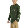 image:imageCarhartt Boys LongSleeve Logo Sleeve Pocket TShirt  Cotton Jersey  Midweight Cotton Is Soft Against The Skin But  Everyday WearMountain View