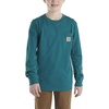 image:imageCarhartt Boys LongSleeve Logo Sleeve Pocket TShirt  Cotton Jersey  Midweight Cotton Is Soft Against The Skin But  Everyday WearShaded Spruce
