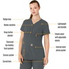 image:imageCarhartt Force Essentials Womens Henley Maternity Scrub TopPewter