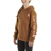 image:imageCarhartt Girls Hooded Sweatshirt  Polyester Blend  65Ounce 70 Cotton30 Polyester Printed Fleece  Everyday WearCarhartt Brown