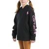 image:imageCarhartt Girls Hooded Sweatshirt  Polyester Blend  65Ounce 70 Cotton30 Polyester Printed Fleece  Everyday WearCaviar Black