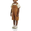 image:imageCarhartt Kids CM9748 Canvas Ruffle Front Shortall  GirlsCarhartt Brown
