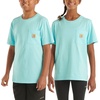 image:imageCarhartt Kids Short Sleeve Pocket TShirt Tee Shirt  100 Cotton  A Classic Pocket Tee Built Tough For Kids  Everyday WearGulf Blue