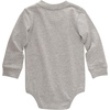 image:imageCarhartt LongSleeve Pocket Bodysuit  100 Cotton  Made From Breathable 100 Cotton Jersey  Easy ChangesGrey Heather