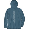 image:imageCarhartt Mens Force Sun Defender Lightweight LongSleeve Hooded Logo Graphic TShirtStorm Blue Heather