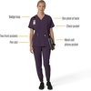 image:imageCarhartt Scrubs C13110 Womens Force CrossFlex Modern Fit Oversized VBlack Plum