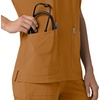 image:imageCarhartt Scrubs C13110 Womens Force CrossFlex Modern Fit Oversized VFox Brown