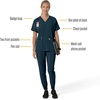 image:imageCarhartt Scrubs C13110 Womens Force CrossFlex Modern Fit Oversized VNavy
