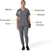 image:imageCarhartt Scrubs C13110 Womens Force CrossFlex Modern Fit Oversized VPewter