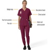 image:imageCarhartt Scrubs C13110 Womens Force CrossFlex Modern Fit Oversized VWine