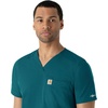 image:imageCarhartt Scrubs for Men Force Essentials VNeck Shirttail Tops with 4 PocketsCaribbean Blue