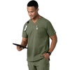 image:imageCarhartt Scrubs for Men Force Essentials VNeck Shirttail Tops with 4 PocketsOlive