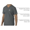 image:imageCarhartt Scrubs for Men Force Essentials VNeck Shirttail Tops with 4 PocketsPewter