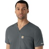image:imageCarhartt Scrubs for Men Force Essentials VNeck Shirttail Tops with 4 PocketsPewter
