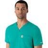 image:imageCarhartt Scrubs for Men Force Essentials VNeck Shirttail Tops with 4 PocketsTeal Blue