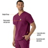 image:imageCarhartt Scrubs for Men Force Essentials VNeck Shirttail Tops with 4 PocketsWine
