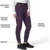 image:imageCarhartt Scrubs for Women Force CrossFlex Cargo Joggers Pants with Drawstring and 8 PocketsBlack Plum