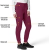 image:imageCarhartt Scrubs for Women Force CrossFlex Cargo Joggers Pants with Drawstring and 8 PocketsWine