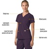 image:imageCarhartt Scrubs for Women Force CrossFlex Panel VNeck Tops with 3 PocketsBlack Plum