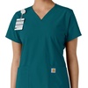 image:imageCarhartt Scrubs for Women Force CrossFlex Panel VNeck Tops with 3 PocketsCaribbean