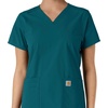 image:imageCarhartt Scrubs for Women Force CrossFlex Panel VNeck Tops with 3 PocketsCaribbean