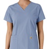 image:imageCarhartt Scrubs for Women Force CrossFlex Panel VNeck Tops with 3 PocketsCeil Blue