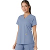 image:imageCarhartt Scrubs for Women Force CrossFlex Panel VNeck Tops with 3 PocketsCeil Blue