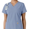 image:imageCarhartt Scrubs for Women Force CrossFlex Panel VNeck Tops with 3 PocketsCeil Blue