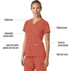 image:imageCarhartt Scrubs for Women Force CrossFlex Panel VNeck Tops with 3 PocketsDusty Cedar