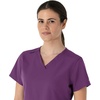image:imageCarhartt Scrubs for Women Force CrossFlex Panel VNeck Tops with 3 PocketsEggplant