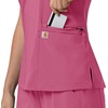 image:imageCarhartt Scrubs for Women Force CrossFlex Panel VNeck Tops with 3 PocketsElectric Fuschia
