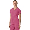 image:imageCarhartt Scrubs for Women Force CrossFlex Panel VNeck Tops with 3 PocketsElectric Fuschia