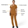 image:imageCarhartt Scrubs for Women Force CrossFlex Panel VNeck Tops with 3 PocketsFox Brown