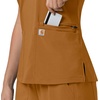 image:imageCarhartt Scrubs for Women Force CrossFlex Panel VNeck Tops with 3 PocketsFox Brown