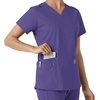 image:imageCarhartt Scrubs for Women Force CrossFlex Panel VNeck Tops with 3 PocketsGrape