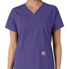 image:imageCarhartt Scrubs for Women Force CrossFlex Panel VNeck Tops with 3 PocketsGrape