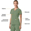 image:imageCarhartt Scrubs for Women Force CrossFlex Panel VNeck Tops with 3 PocketsGreen Slate